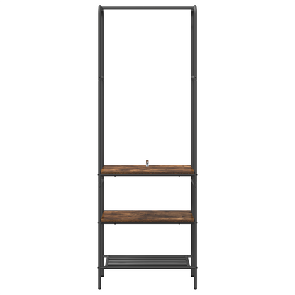 Kledingrek met planken met plank Gerookt eiken 60 x 30 x 171 cm