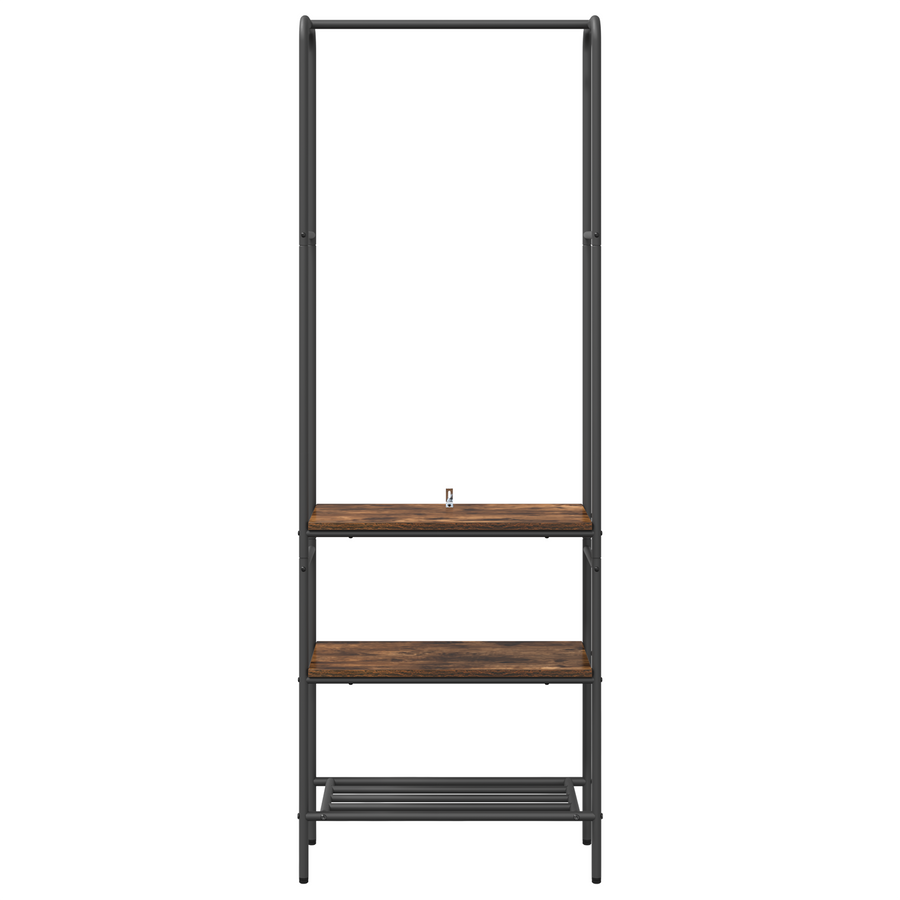 Kledingrek met planken met plank Gerookt eiken 60 x 30 x 171 cm