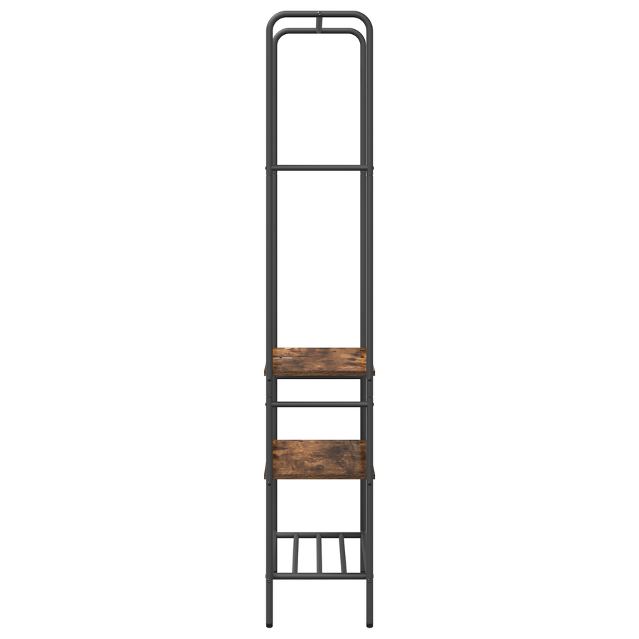 Kledingrek met planken met plank Gerookt eiken 60 x 30 x 171 cm
