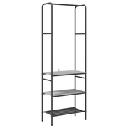 Kledingrek met plank 60x30x171 cm grijs sonoma