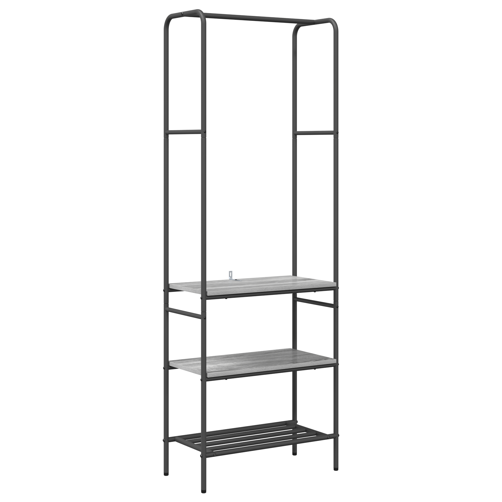 Kledingrek met planken met plank Grijs sonoma 60 x 30 x 171 cm