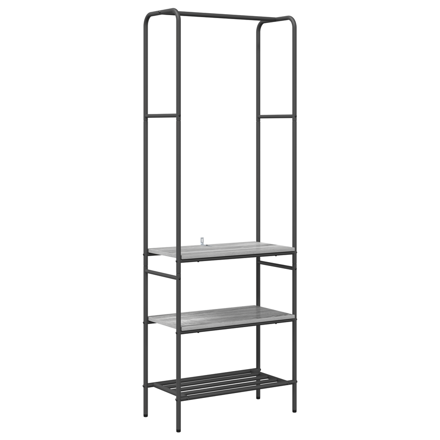 Kledingrek met planken met plank Grijs sonoma 60 x 30 x 171 cm