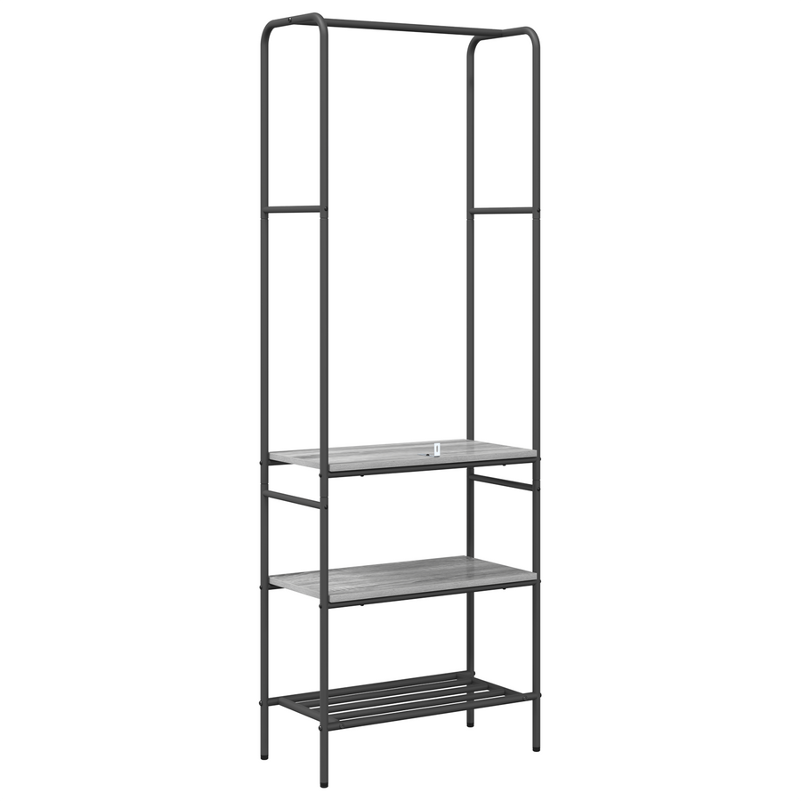 Kledingrek met planken met plank Grijs sonoma 60 x 30 x 171 cm