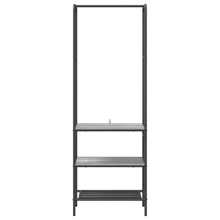 Kledingrek met planken met plank Grijs sonoma 60 x 30 x 171 cm