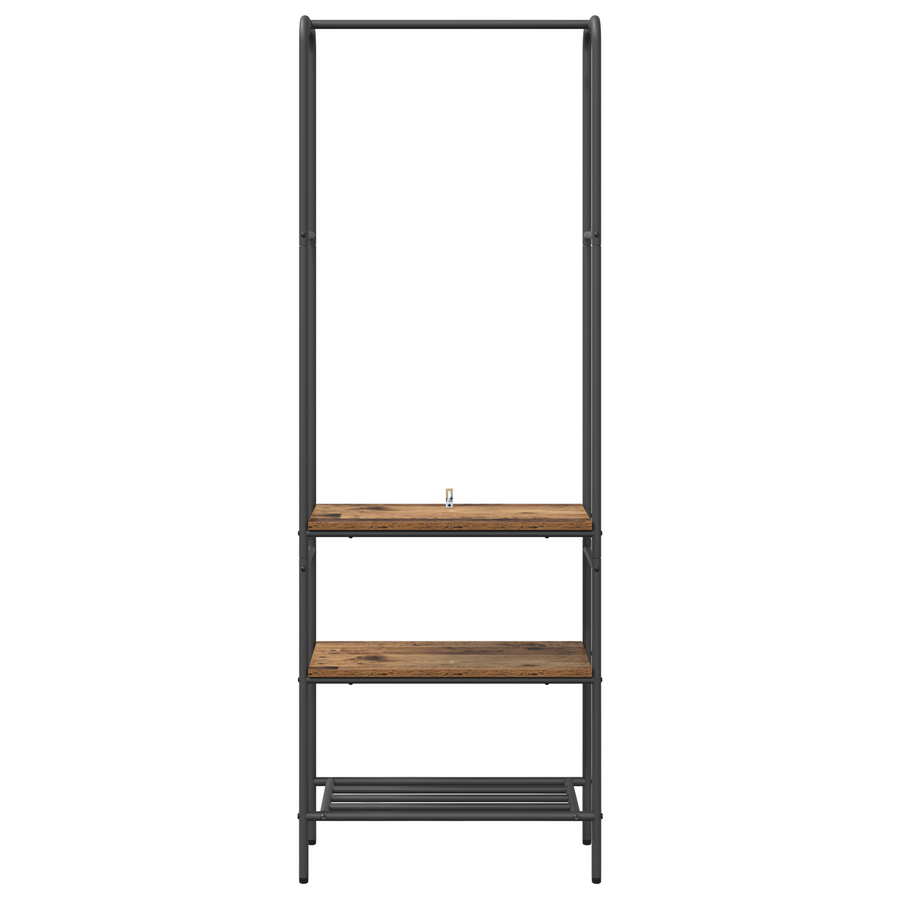Kledingrek met planken Oud hout 60 x 30 x 171 cm Bewerkt hout
