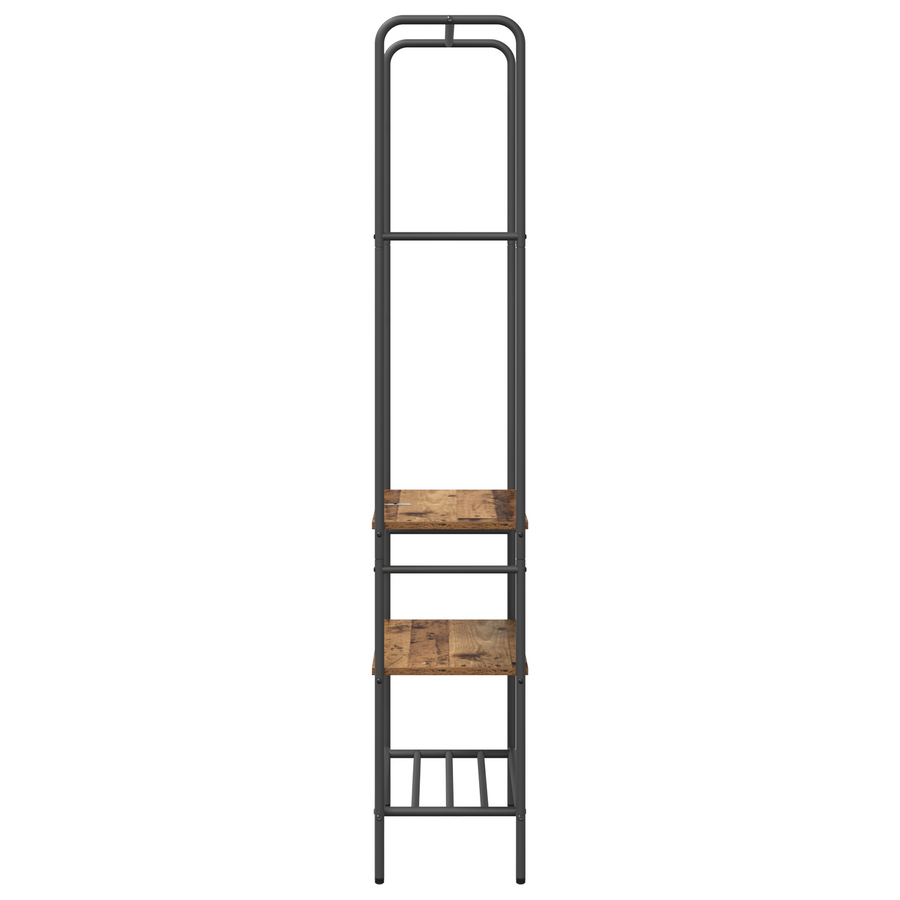 Kledingrek met planken Oud hout 60 x 30 x 171 cm Bewerkt hout