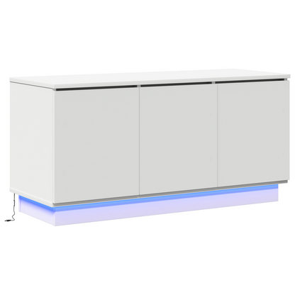 Tv-Kast Met Led-Striplichten 100 X 38 X 49 Cm Bewerkt Hout Wit