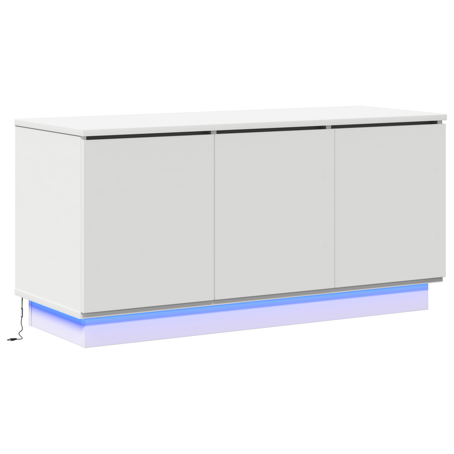 Tv-Kast Met Led-Striplichten 100 X 38 X 49 Cm Bewerkt Hout Wit