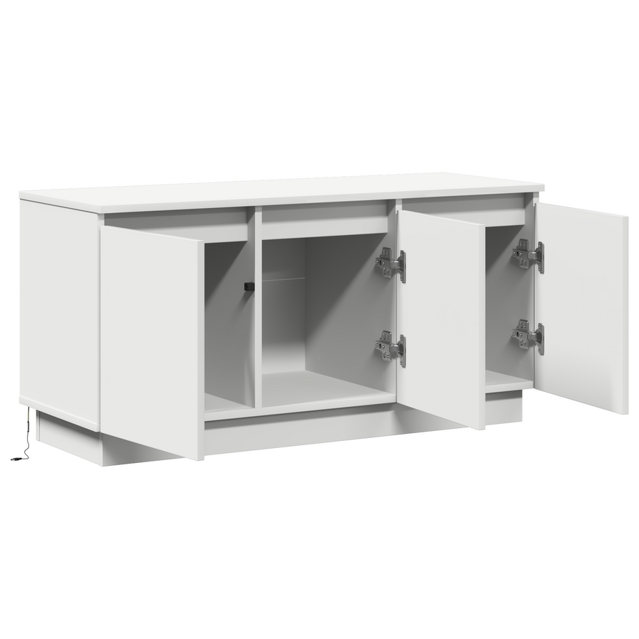 Tv-Kast Met Led-Striplichten 100 X 38 X 49 Cm Bewerkt Hout Wit