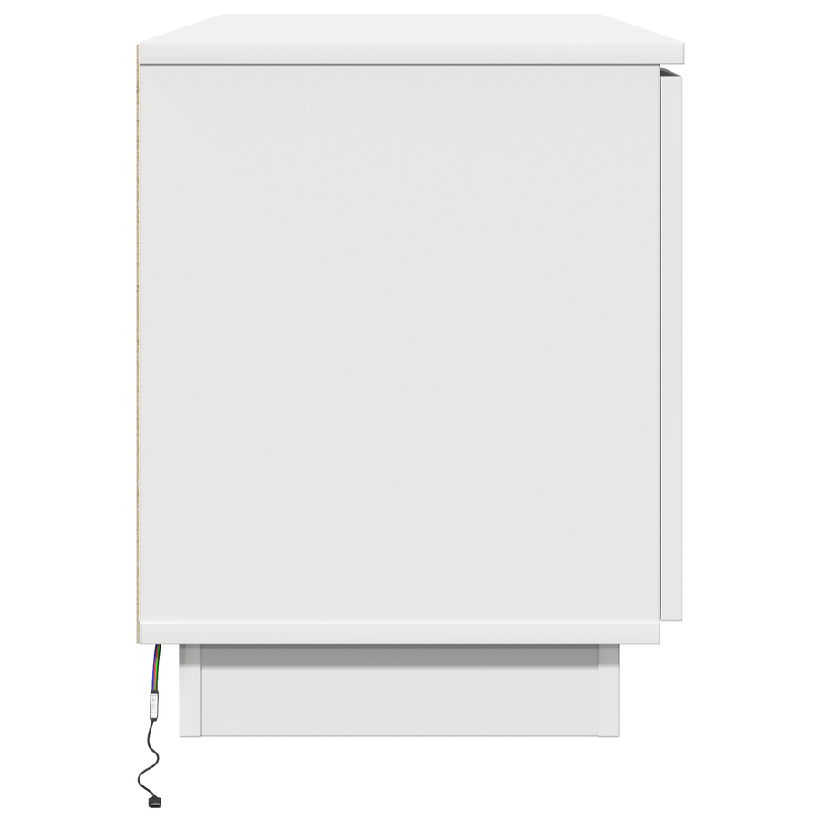 Tv-Kast Met Led-Striplichten 100 X 38 X 49 Cm Bewerkt Hout Wit