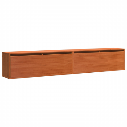 Wandkasten 2 pcs Wasbruin 100 x 30 x 35 cm Massief grenenhout