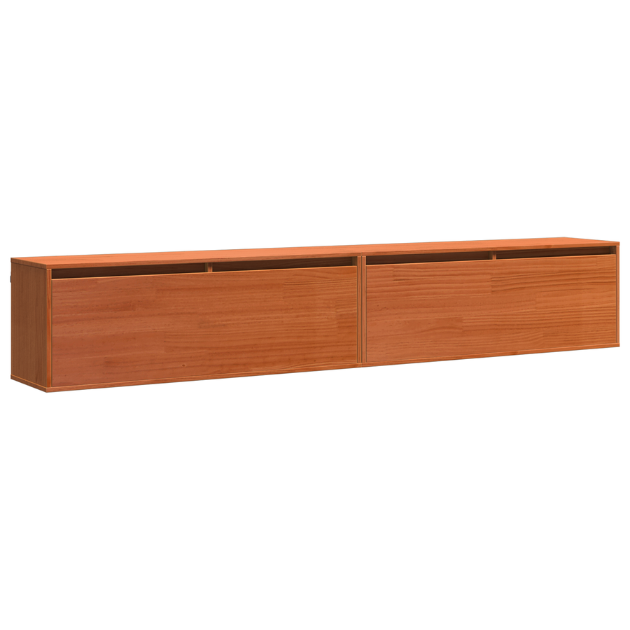 Wandkasten 2 pcs Wasbruin 100 x 30 x 35 cm Massief grenenhout