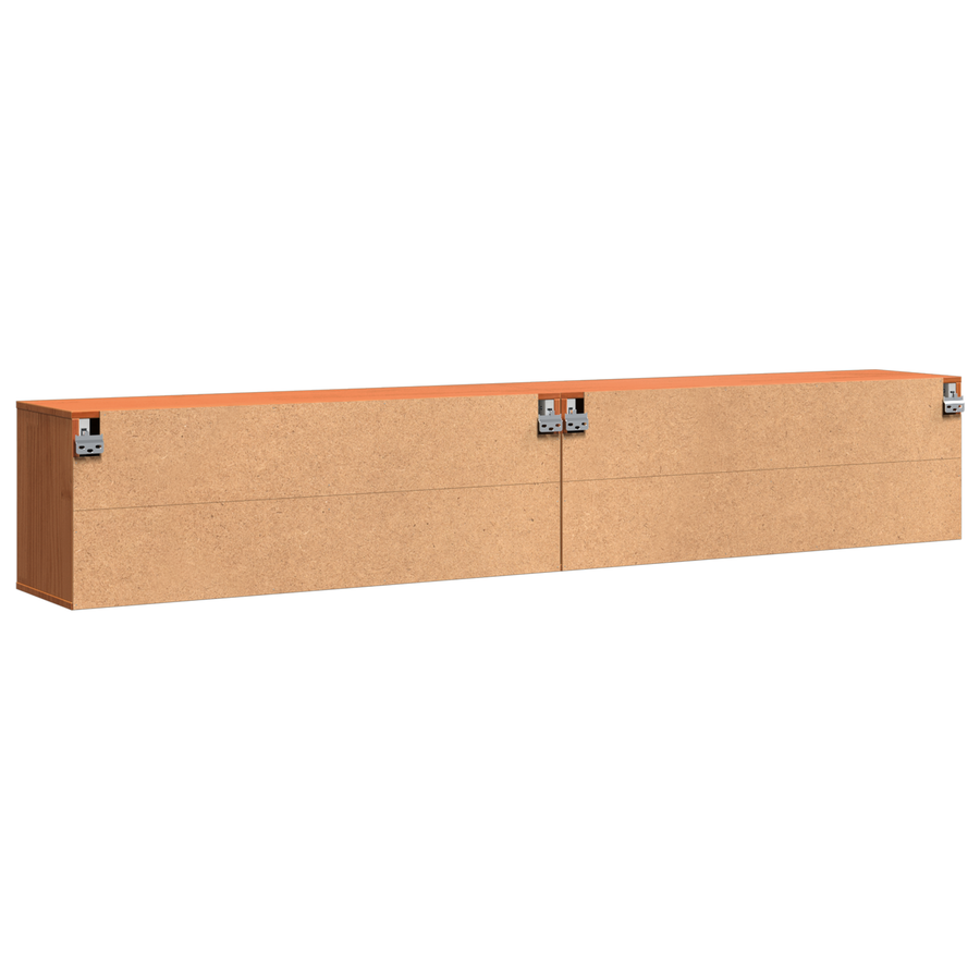 Wandkasten 2 pcs Wasbruin 100 x 30 x 35 cm Massief grenenhout