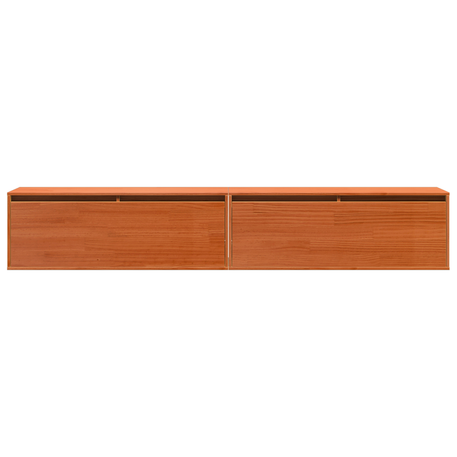 Wandkasten 2 pcs Wasbruin 100 x 30 x 35 cm Massief grenenhout