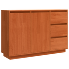 Sideboard Brown Oak 111 x 34 x 75 cm Solid pine wood