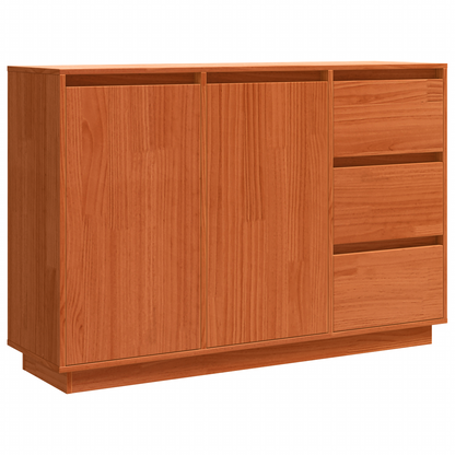 Dressoir met lade met opslag met de deur Bruin 111 x 34 x 75 cm Massief grenenhout