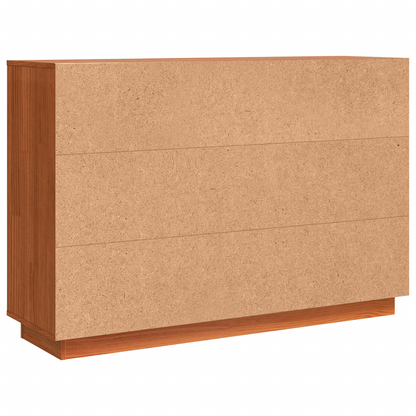 Dressoir met lade met opslag met de deur Bruin 111 x 34 x 75 cm Massief grenenhout