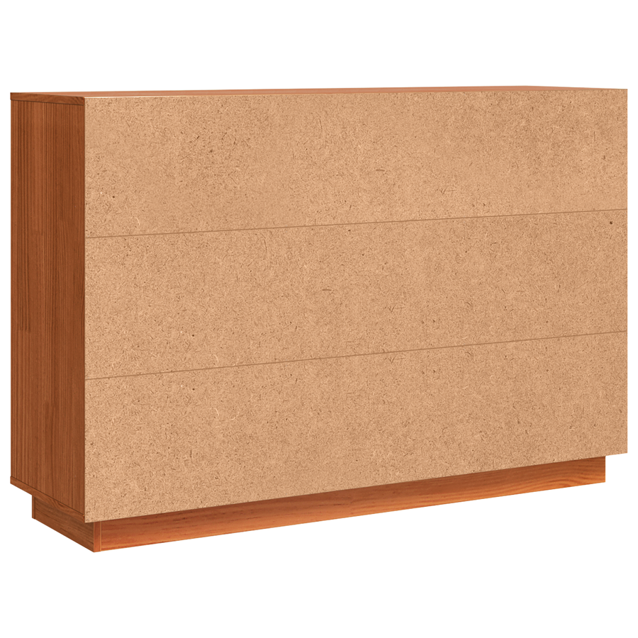 Dressoir met lade met opslag met de deur Bruin 111 x 34 x 75 cm Massief grenenhout