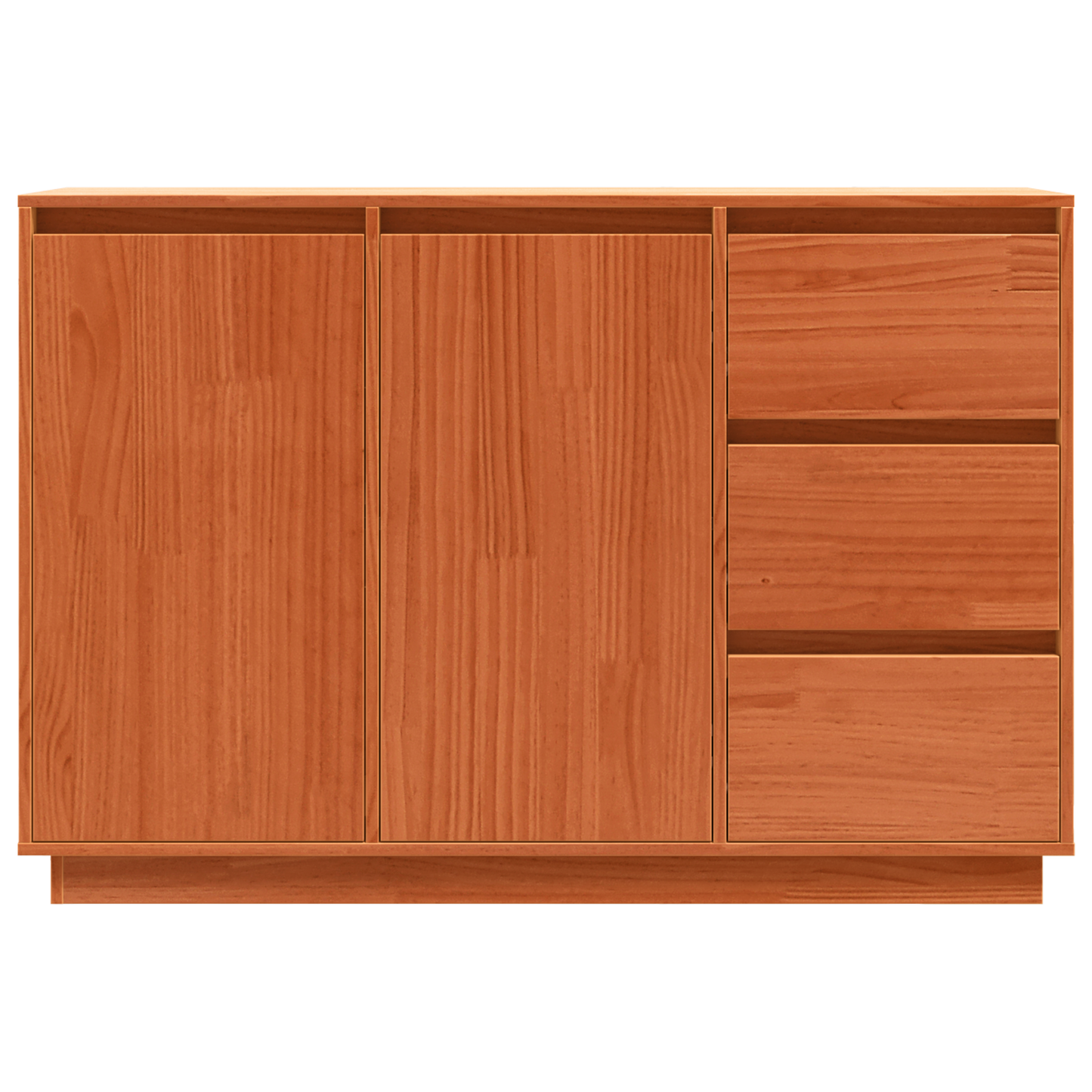 Dressoir met lade met opslag met de deur Bruin 111 x 34 x 75 cm Massief grenenhout