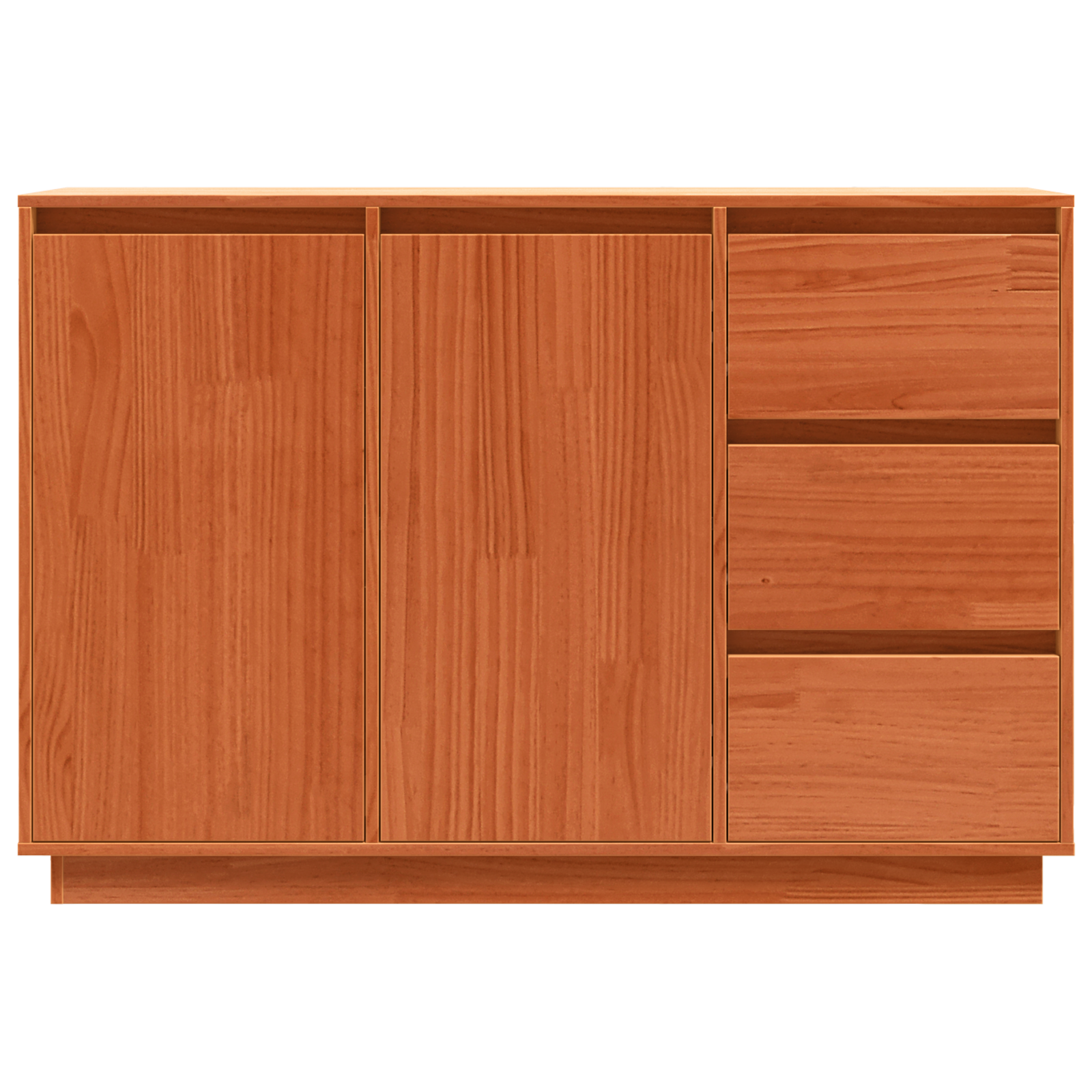 Dressoir met lade met opslag met de deur Bruin 111 x 34 x 75 cm Massief grenenhout