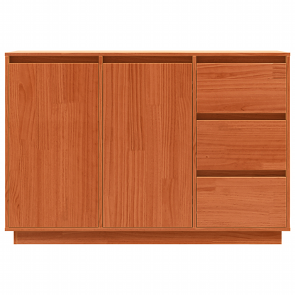 Dressoir met lade met opslag met de deur Bruin 111 x 34 x 75 cm Massief grenenhout