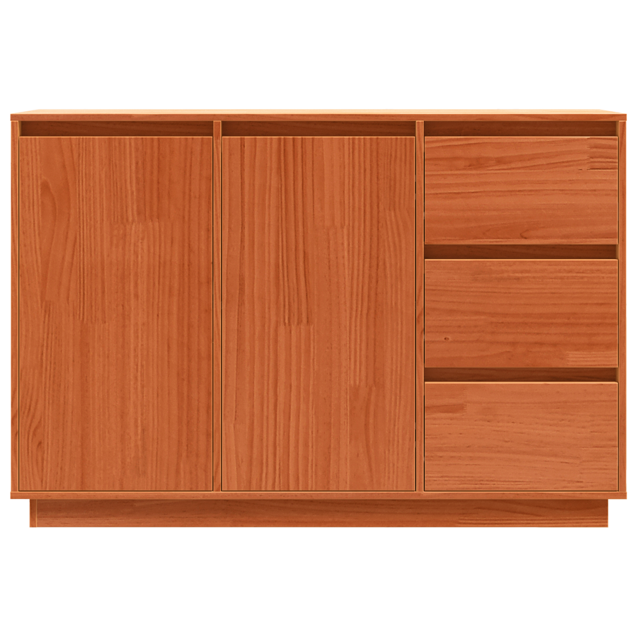 Dressoir met lade met opslag met de deur Bruin 111 x 34 x 75 cm Massief grenenhout