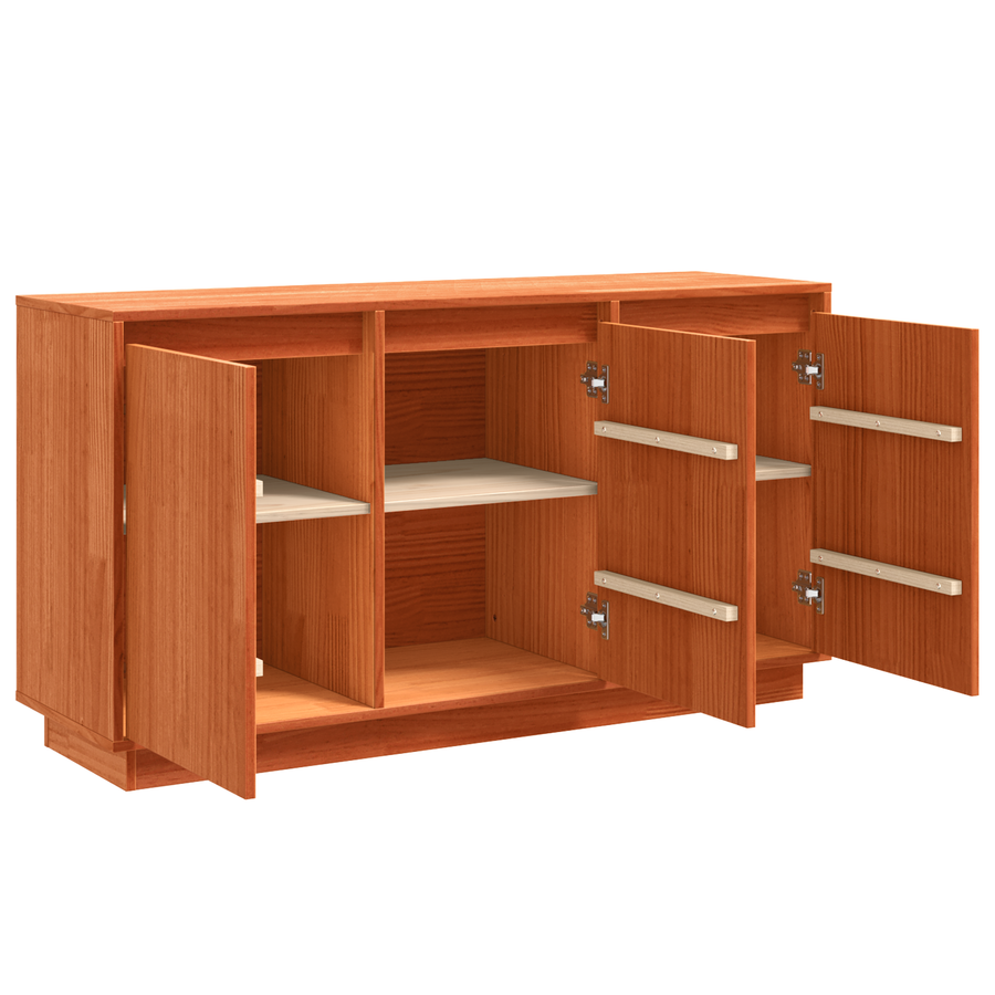 Dressoir met opslag met de deur Bruin 111 x 34 x 60 cm Massief grenenhout
