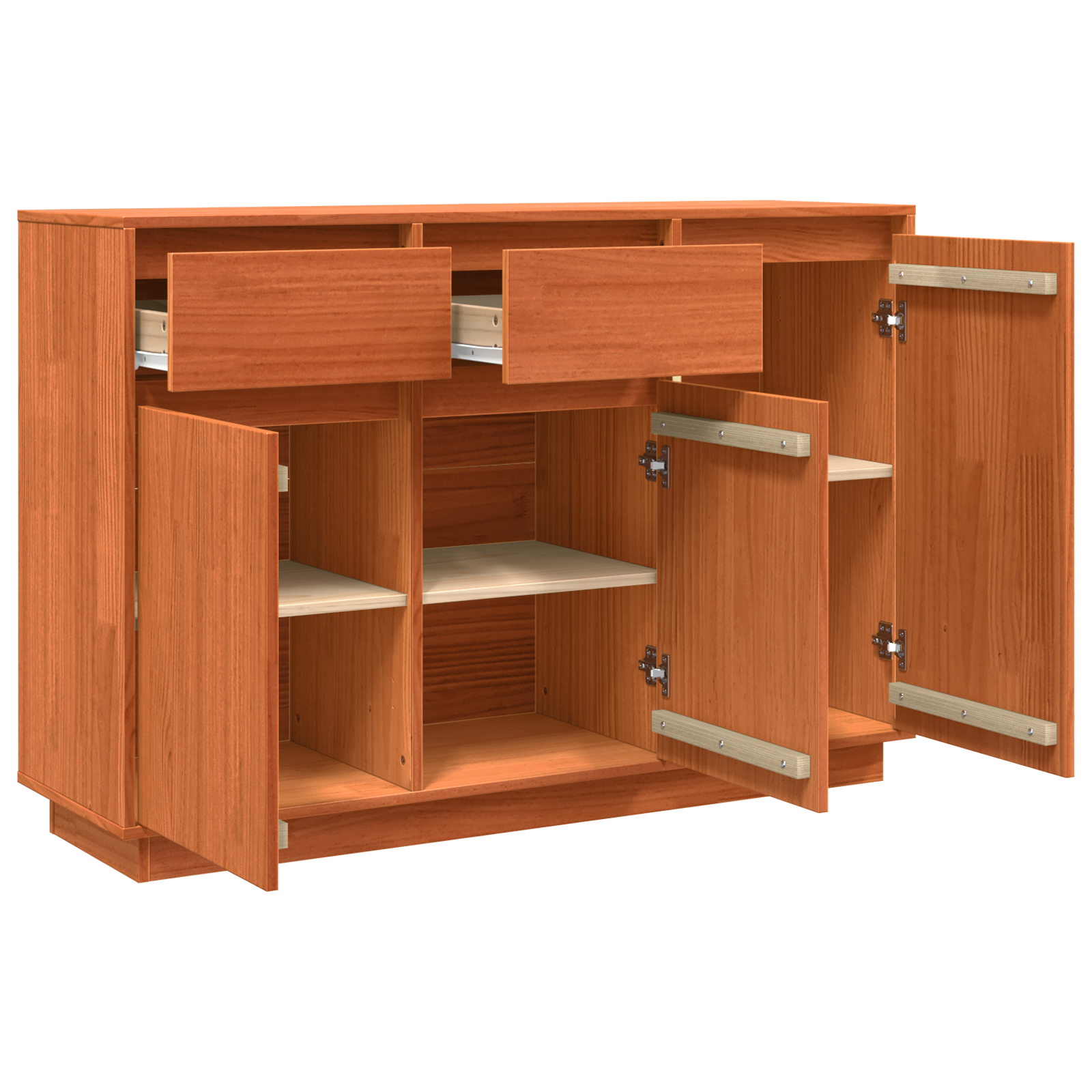 Dressoir met lade Wasbruin 110 x 34 x 75 cm Massief grenenhout