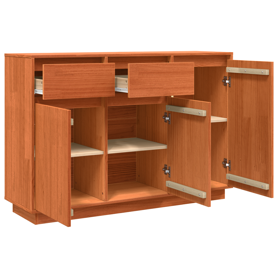 Dressoir met lade Wasbruin 110 x 34 x 75 cm Massief grenenhout
