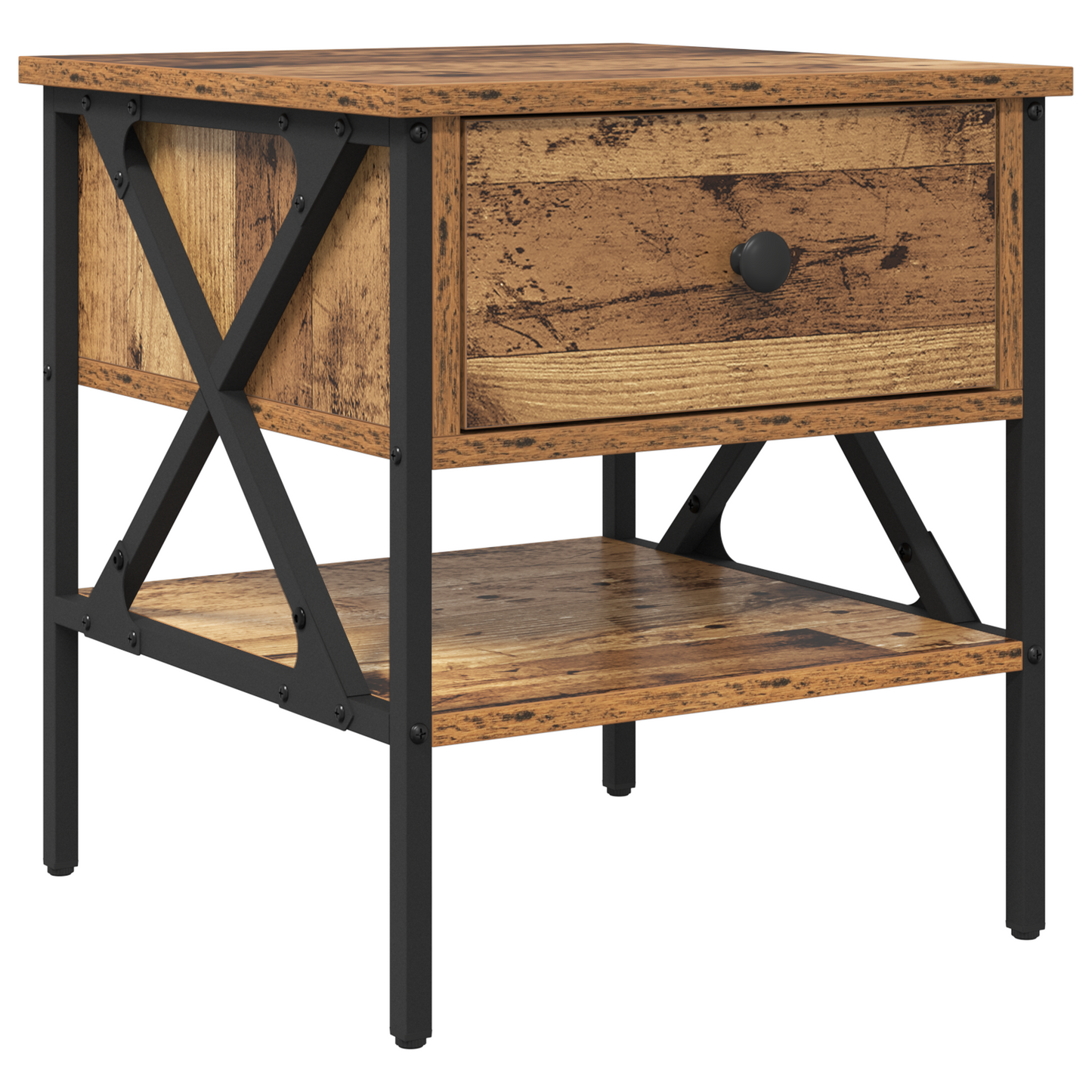 Nachtkastje Oud Hout 40x42x45 cm Gefabriceerd Hout