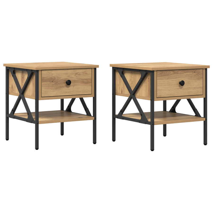 Nachtkastjes 2 stuks Artisan Eiken 40x42x45 cm Geengineerd Hout