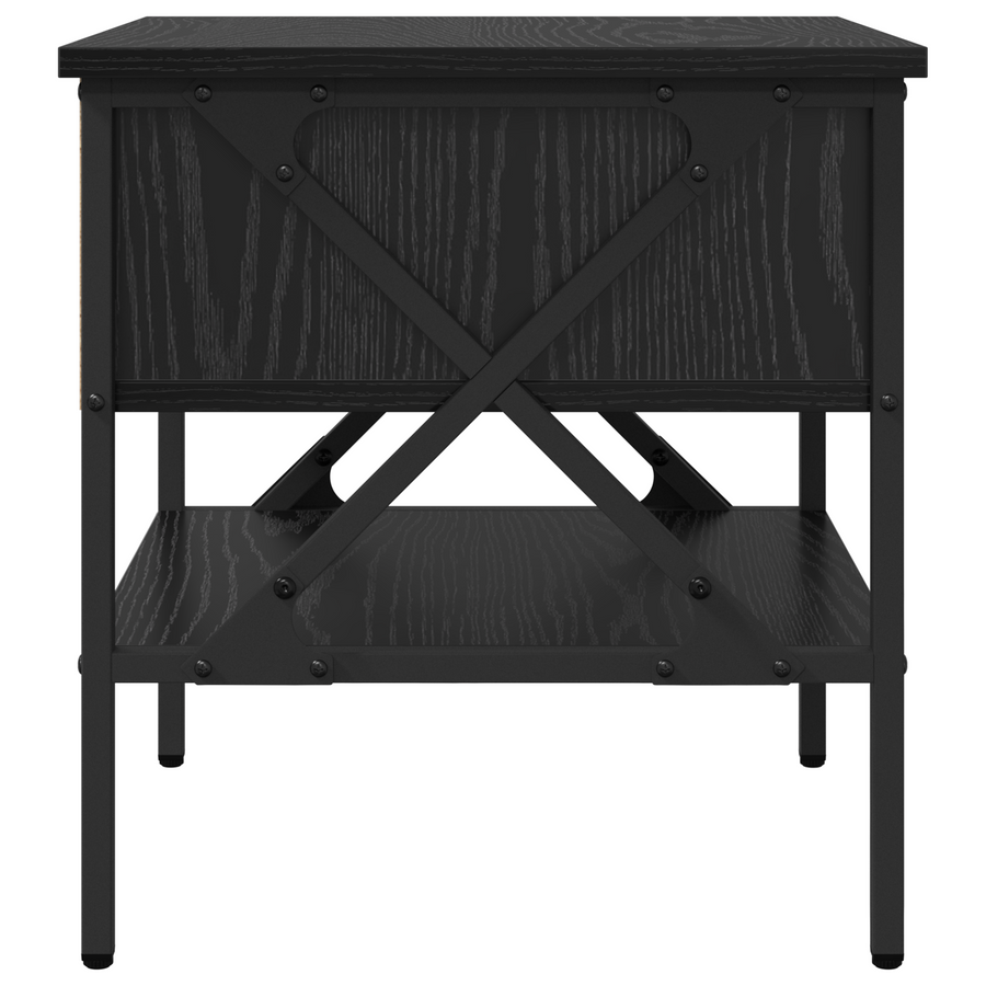 Nachtkast Zwart Eiken 40x42x45 cm Gefabriceerd Hout