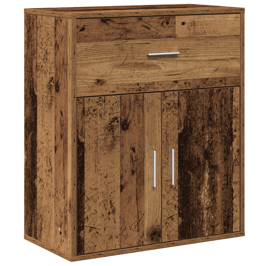 Dressoir met lade met plank met opslag met de deur Oud hout 60 x 31 x 70 cm Bewerkt hout