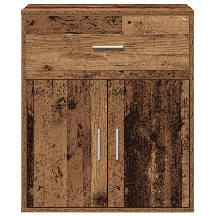 Dressoir met lade met plank met opslag met de deur Oud hout 60 x 31 x 70 cm Bewerkt hout