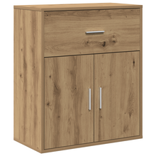 Dressoir artisanaal eikenkleurig 60 x 31 x 70 cm Bewerkt hout