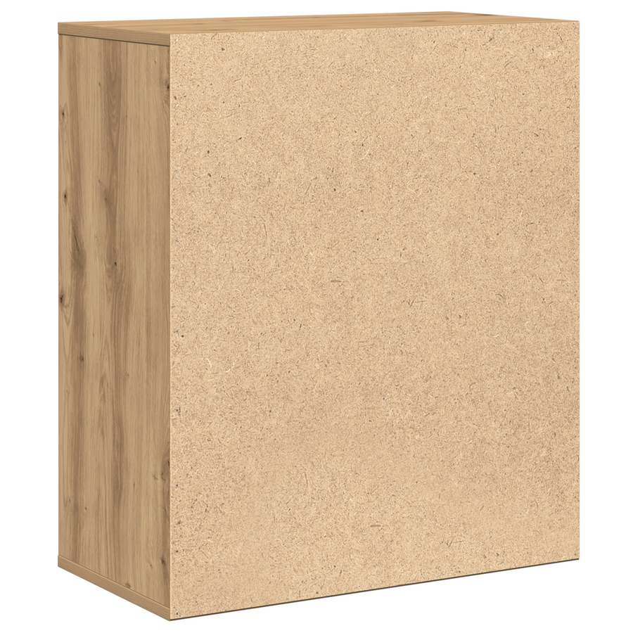 Dressoir artisanaal eikenkleurig 60 x 31 x 70 cm Bewerkt hout