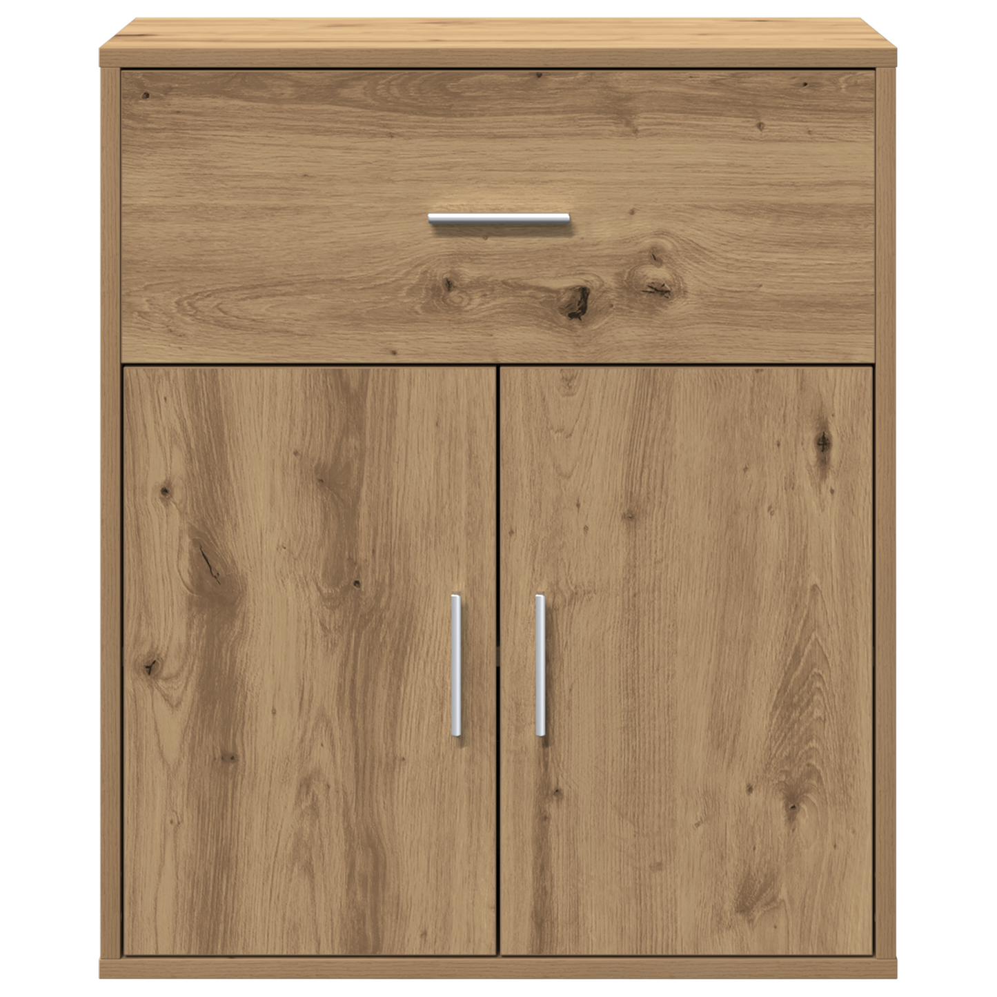 Dressoir artisanaal eikenkleurig 60 x 31 x 70 cm Bewerkt hout