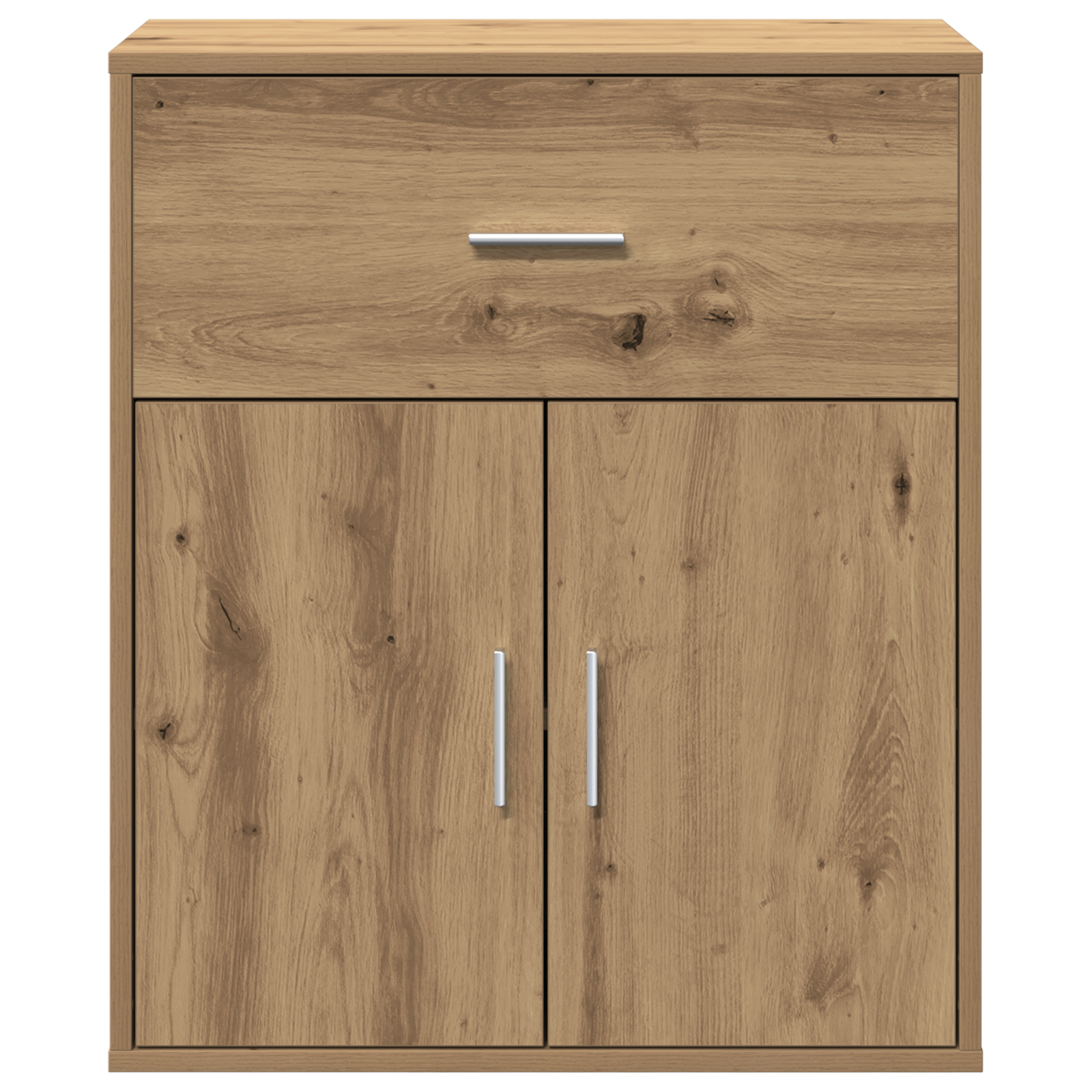 Dressoir artisanaal eikenkleurig 60 x 31 x 70 cm Bewerkt hout