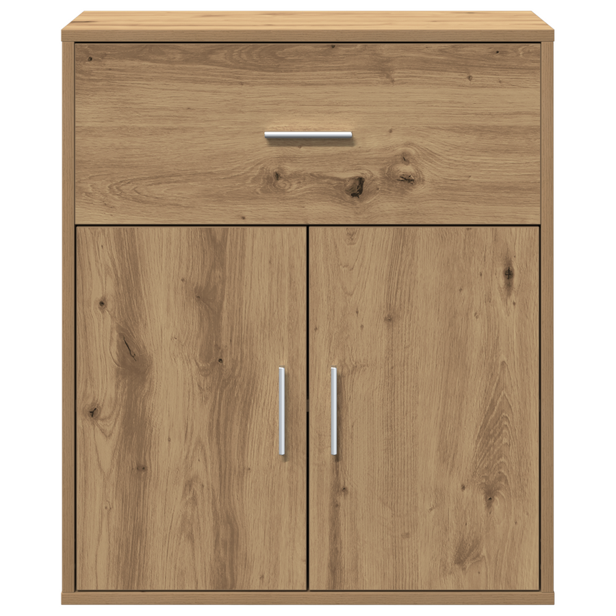 Dressoir artisanaal eikenkleurig 60 x 31 x 70 cm Bewerkt hout