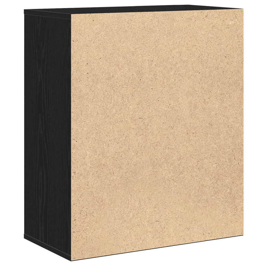 Dressoir met lade met plank met opslag met de deur Zwart eiken 60 x 31 x 70 cm Bewerkt hout