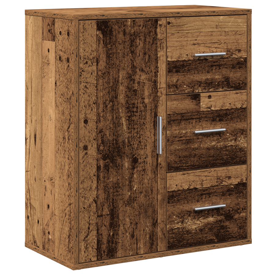 Dressoir met lade met plank met opslag met de deur Oud hout 60 x 31 x 70 cm Bewerkt hout
