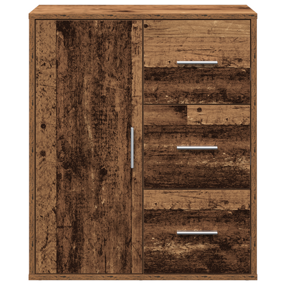 Dressoir met lade met plank met opslag met de deur Oud hout 60 x 31 x 70 cm Bewerkt hout