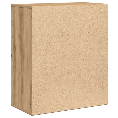Dressoir artisanaal eikenkleurig 60 x 31 x 70 cm Bewerkt hout