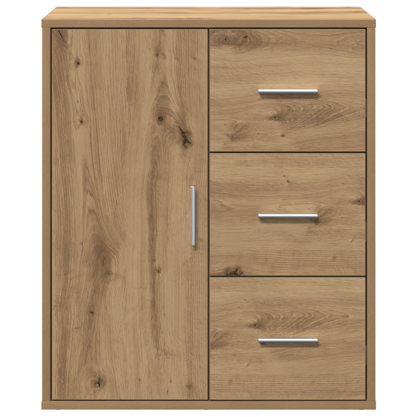 Dressoir artisanaal eikenkleurig 60 x 31 x 70 cm Bewerkt hout