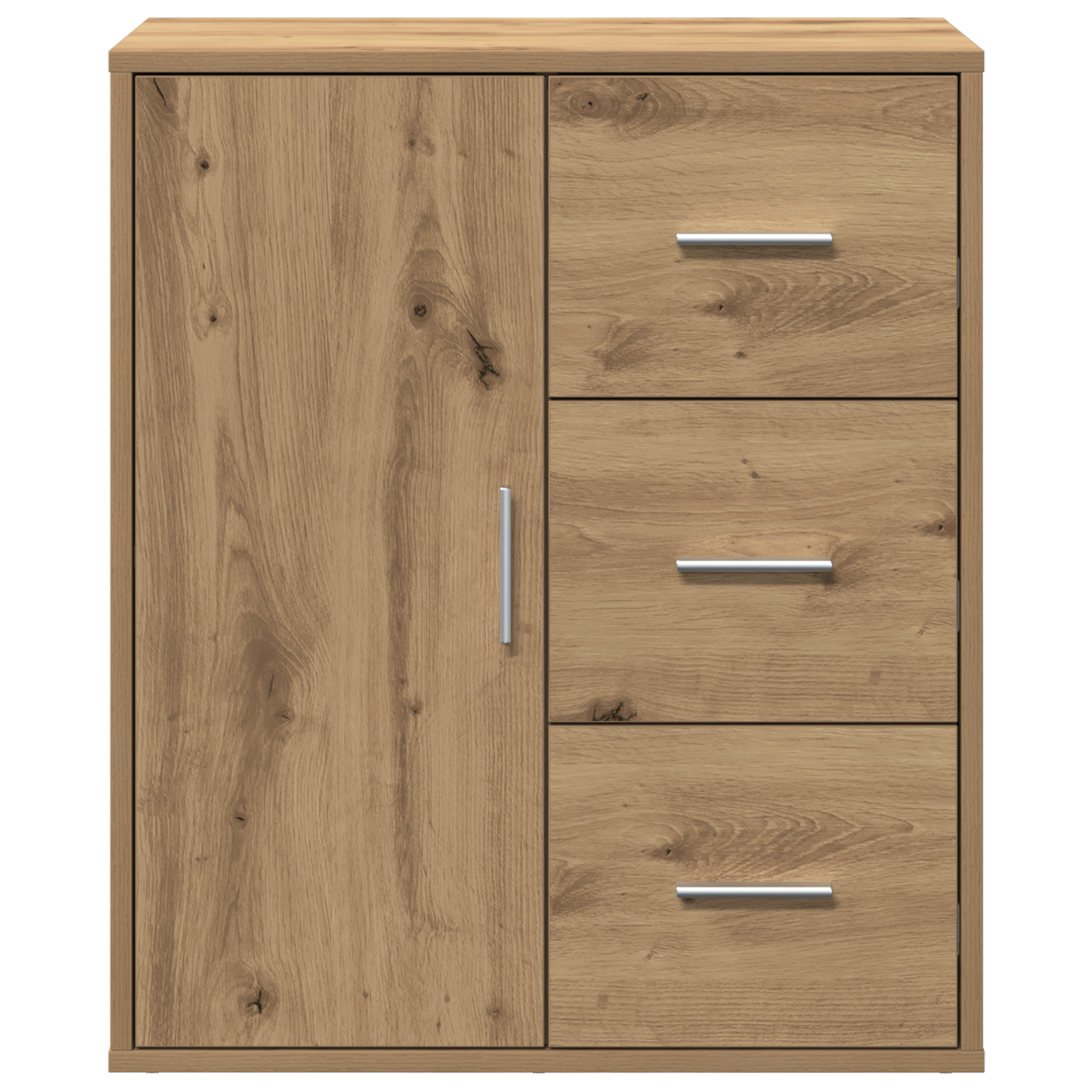 Dressoir artisanaal eikenkleurig 60 x 31 x 70 cm Bewerkt hout