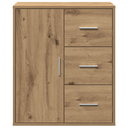 Dressoir artisanaal eikenkleurig 60 x 31 x 70 cm Bewerkt hout