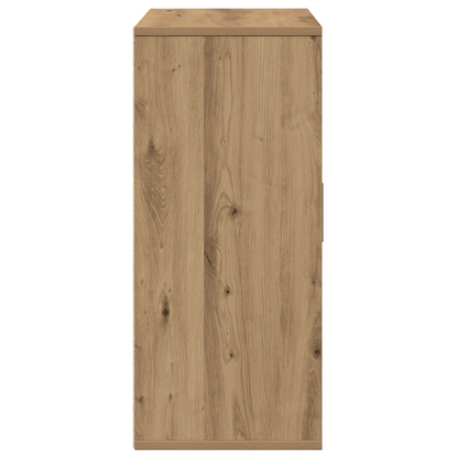 Dressoir artisanaal eikenkleurig 60 x 31 x 70 cm Bewerkt hout