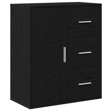 Dressoir met lade met plank met opslag met de deur Zwart eiken 60 x 31 x 70 cm Bewerkt hout