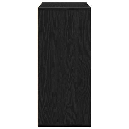Dressoir met lade met plank met opslag met de deur Zwart eiken 60 x 31 x 70 cm Bewerkt hout