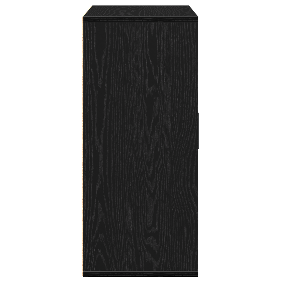 Dressoir met lade met plank met opslag met de deur Zwart eiken 60 x 31 x 70 cm Bewerkt hout